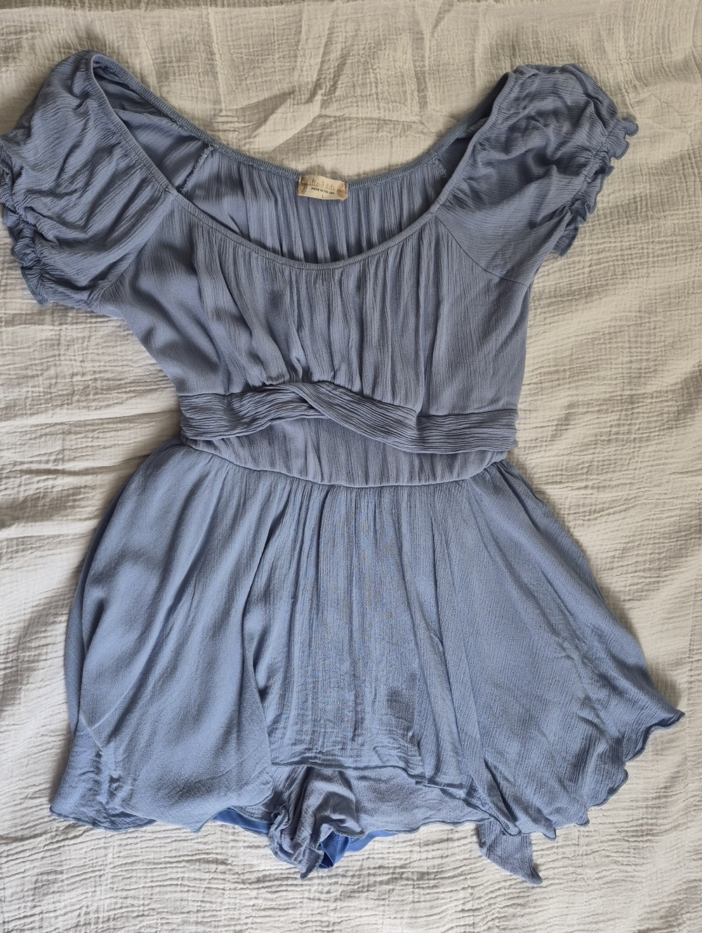 Altar'd State Haisley Double Layered Romper, Large, Blue